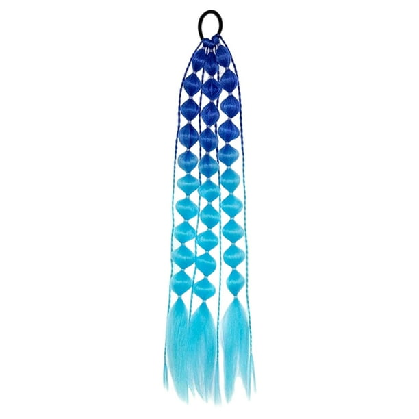 Extensiones sintéticas de colores para coleta, 24 pulgadas, extensiones de pelo trenzado ligeras, festival rave para chicas, día del pelo