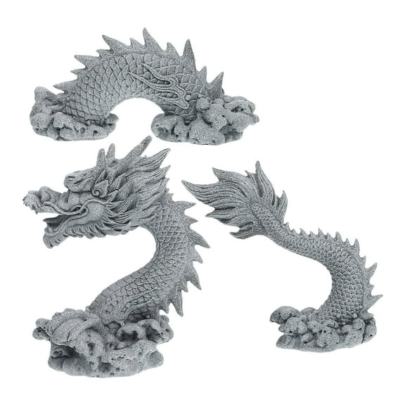 Clispeed Dragon Figurines for Adults Dragon Sculpture Grey Garden Ornament Outdoor Use 1Pcs
