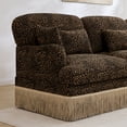 thumbnail image 6 of 131" Chenille Leopard Tassel Deep Seat U Shape 4 Seater Modular Sofa Couch with 6 Throw Pillows and 2 Ottoman, 6 of 10
