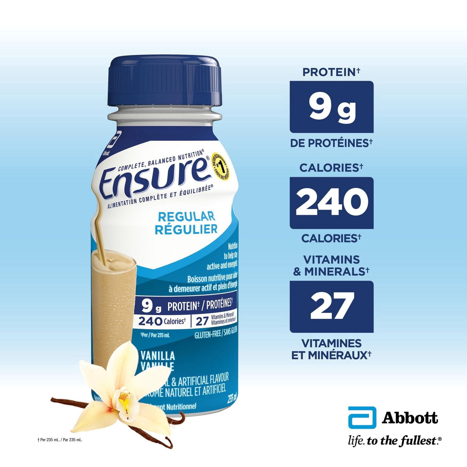 Ensure Regular, Nutritional Supplement Shake, Nutrition To Stay Active And Energetic, Vanilla, 6 x 235-mL Bottles