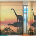 thumbnail image 2 of GZHJMY Dinosaur at The Sunset Sheer Window Curtain Panel Drape 55x84 Inch for Living Room Bedroom Kids Room 2 Piece Home Decor, 2 of 4