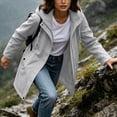 thumbnail image 5 of thefmos Women Plus Size Fall Winter Hooded Zip Up Coat Casual Basic Solid Outerwear Long Sleeve Jacket Cold Weather Fashion, Gray 2XL, 5 of 9