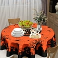 thumbnail image 6 of Happy Halloween Table Cloth, Pumpkin Spiders Ghosts Washable Polyester Round Tablecloth 60 inch for Kitchen Dinner Dining Room Indoor Outdoor Holiday Halloween Party Decoration, 6 of 7