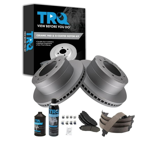 TRQ Rear Brake Pad & Rotor Kit BKA34944 Fits Select 2013-2021 Ford F-250 Super Duty , 2013-2021 Ford F-350 Super Duty
