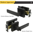 thumbnail image 2 of Square Privacy Door Levers Keyless Chrome Door Handle Indoor Door Handles Interior Bed/Bath Door Lever Handleset Reversible for Left Right Sided Doors, 2 of 6