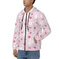 thumbnail image 3 of Naloa Love Rabbit Men’s Hoodies, Zip up Hoodie, Sweatshirts,Hoodies for Men Sizes S-3XL-Large, 3 of 5