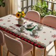 thumbnail image 3 of Red Plaid Christmas Table Cloths for 4 Foot Rectangle Tables, Vintage Xmas Tree Winter Rustic Patio Waterproof Elastic Fitted Tablecloths, Washable Rectangular Table Cover for Camping, 3 of 8