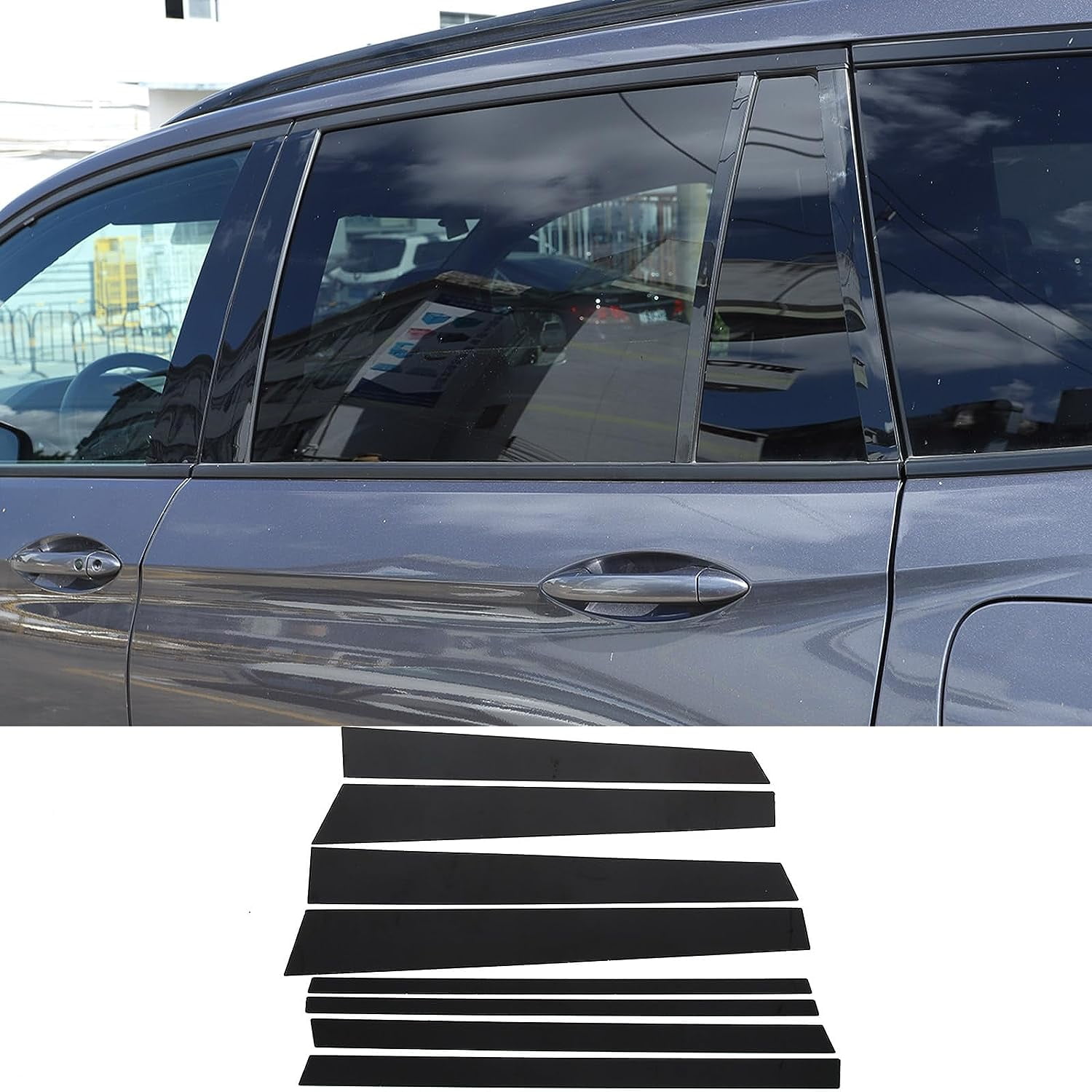 TINKI Center Pillar Trim Panel for Honda Pilot 2016-2022/ Ridgeline 2017-2023/ Passport 2019-2023 Accessories, 8PCS Pillar Posts Door Window Cover Trim Accessories