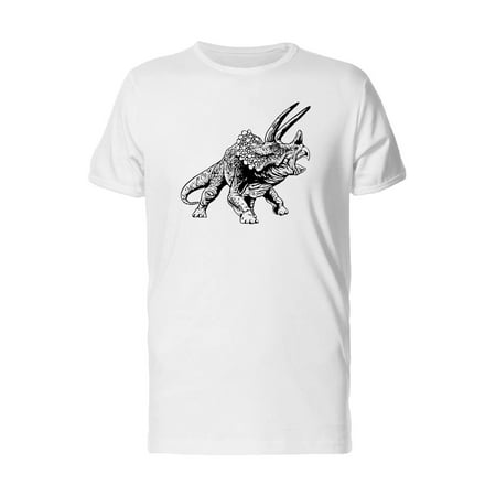 Angry Triceratops Pen Style Tee Men's -Image by