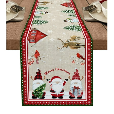 

Christmas Decoration Snowman Snowflake Dining Table Runner Party Decor Table Runner for Dining Table Navidad Decoracion 2023