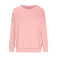 thumbnail image 4 of Patlollav Womens Plus Size Solid Long Sleeve Blouse Tops Round-Neck Shirts, 4 of 7