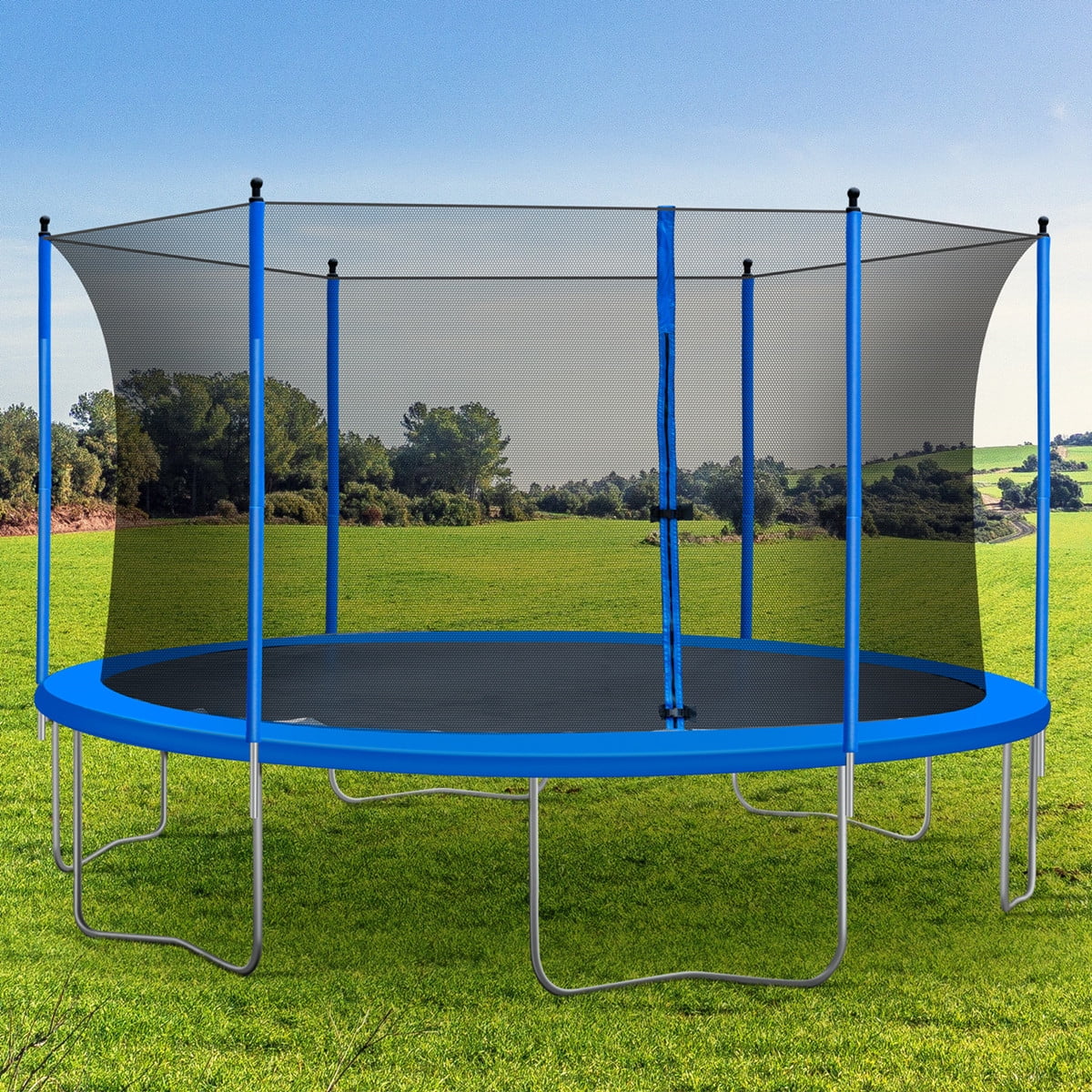 12ft Trampoline with Enclosures a 360-degree Safety Blue - Walmart.com