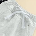 thumbnail image 5 of TOWED22 Toddler Baby Boy Summer Outfit Letter Embroidery Short Sleeve T Shirt Plaid Shorts Casual Clothes 2Pcs Set(Grey,0-3 M), 5 of 6