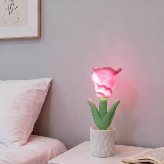 Rose Flower Light Decor Valentine Desk Decor, Night Light Table Lamp Led Small Lamp, Valentines Decorations for Room, Novelty Lighting Valentine Home Decor