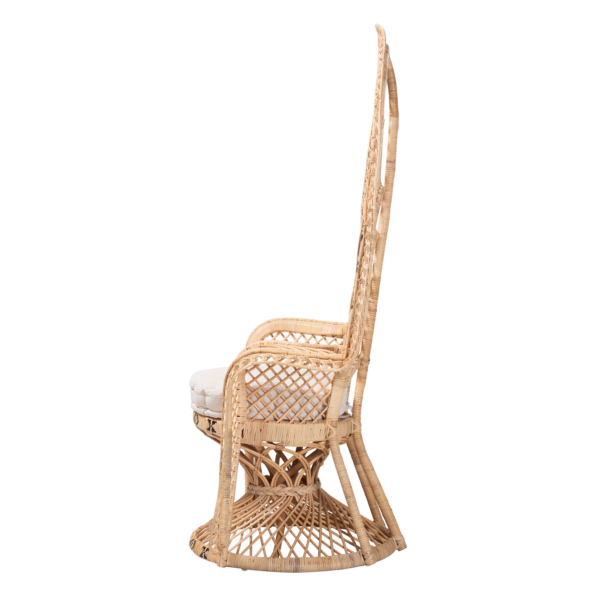 bali & pari Nafisa Boho Peacock Chair, Natural Brown