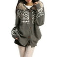thumbnail image 3 of Women’s Faux Fur Trim Hooded Cardigan Sweater, Button Up Fair Knit Oversized Fall Winter Casual Lazy Style Coat Jacket, 3 of 10