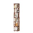 thumbnail image 2 of Noble House Saxon 78" 6-Tier Rotating Bookshelf Tower, Solid Rubberwood, 360° Bookcase on Locking Wheels, Walnut, 2 of 10