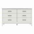 thumbnail image 3 of Ameriwood Home Amberleigh Wide 6 Drawer Dresser, White w/ White Faux Marble Top, 3 of 12