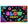 thumbnail image 1 of Neon Lights Glow Party Banner Retro Design Disco Theme for Birthday Party Indoor Decoration Dance Event, 1 of 5