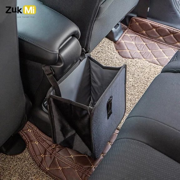 Foldable Car Trash Can, Hanging Waterproof Leakproof Trash Can Storage Bag for Car with Large Capacity, Car Interior, black