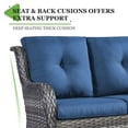 thumbnail image 4 of PARKWELL Patio Rattan Seat Sofa Cushioned Loveseat,Outdoor Wicker Furniture,Blue, 4 of 11