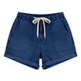 thumbnail image 3 of Women,s Drawstring Denim Shorts - Casual Elastic Waist Pull on Jean Shorts with Pockets for Travel Summer Vacation, 3 of 7