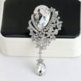 thumbnail image 2 of Brooch Pin Big Rhinestone Hollow Design Alloy Engagement Jewelry Brooch for Women, 2 of 8