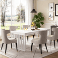 thumbnail image 6 of Fnova 78.74" Industrial Dining Table for 6-8 Person, Long Rectangle Wood Kitchen Table with Heavy Duty Metal Frame for Living Room & Home Office, 6 of 17