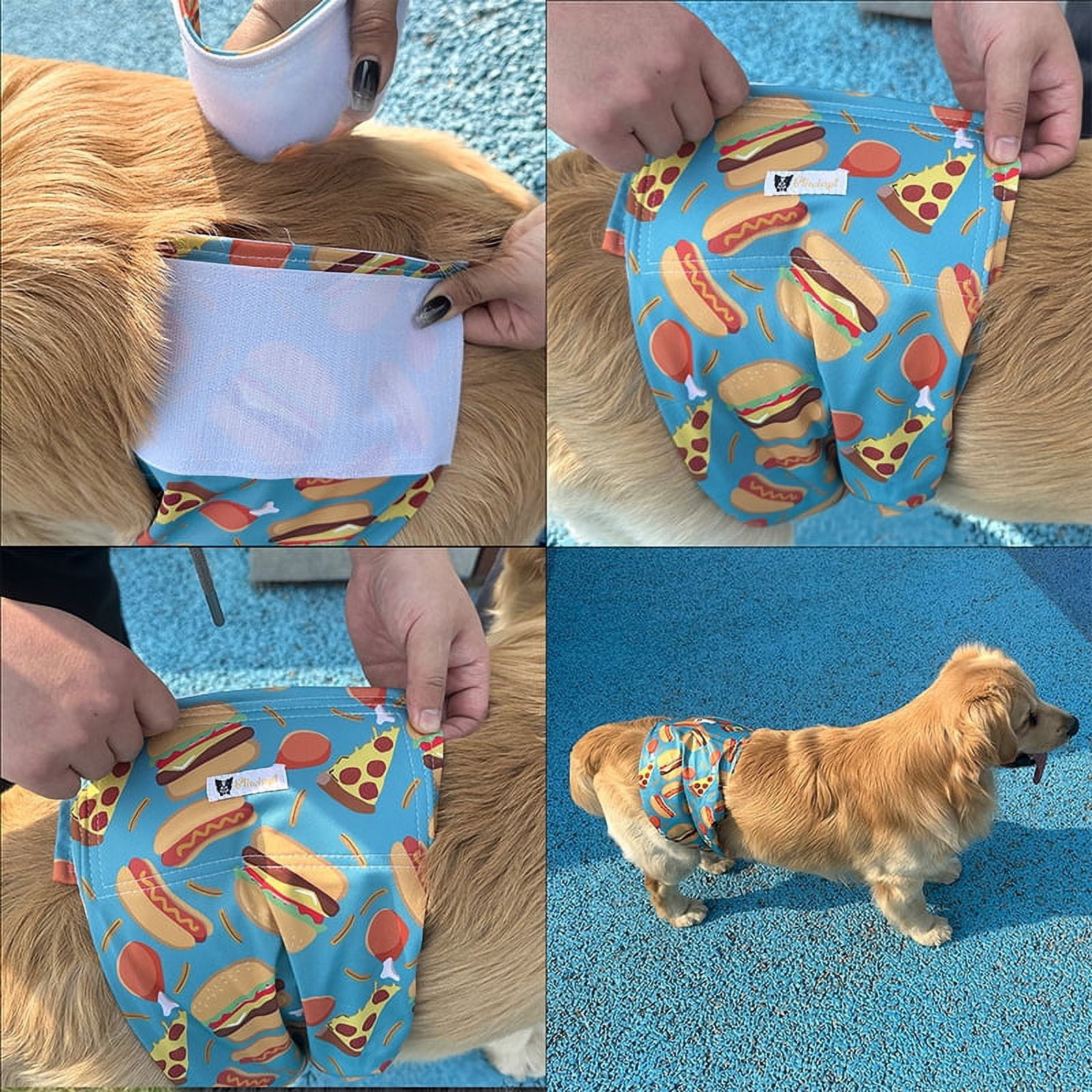 BLIWINPT Reusable Dog Diapers Male Premium Belly Band for Male Dogs Washable Belly Bands for Male Dogs New Cute Patterns 5 Pack (XXL, 21” - 27” Waist)