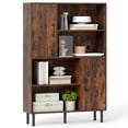 thumbnail image 1 of Costway 47" Storage Cabinet with 2 Doors & 4 Open Shelves, 5 Metal Support Legs for Kitchen Rustic Brown, 1 of 10