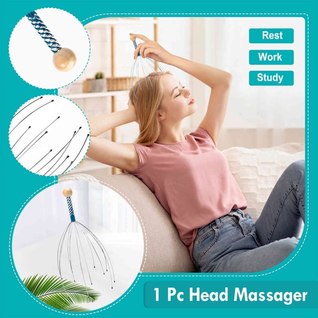 Mode pour Femmes 1 Pce Masseur de Tête avec Anneau de Massage de Tête Premium à 12 Doigts