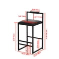 thumbnail image 5 of Hassch Contemporary Armless Bar Stools Set of 2, PU Leather Upholstered Seat, Counter Height Chairs with Metal Legs, for Home Pub or Kitchen Island, Black, 5 of 8