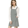 thumbnail image 1 of INSPIRE CHIC Women's Adjustable Strap Plaid Suspender Overall Dress, 1 of 6