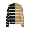 thumbnail image 5 of Color Block Striped Oversize Sweatshirts Womens Pullover Drop Shoulder Long Sleeve Tops Crew Neck Casual Sweaters (Large, Brown), 5 of 5