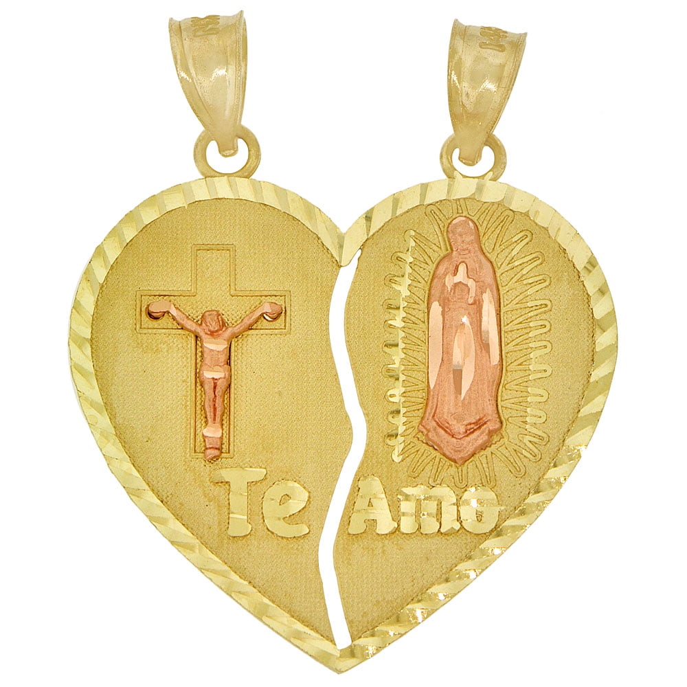 32mm Silver Yellow Plated Mother Mary Charm