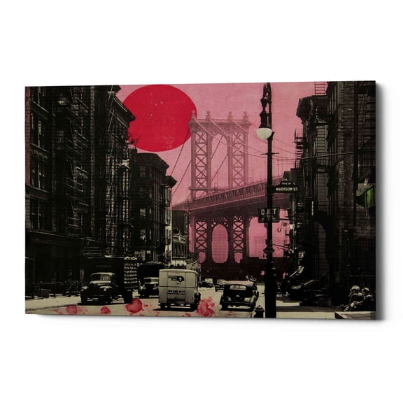 Epic Graffiti 'Pink Haze' by DB Waterman, Canvas Wall Art, 26"x18"
