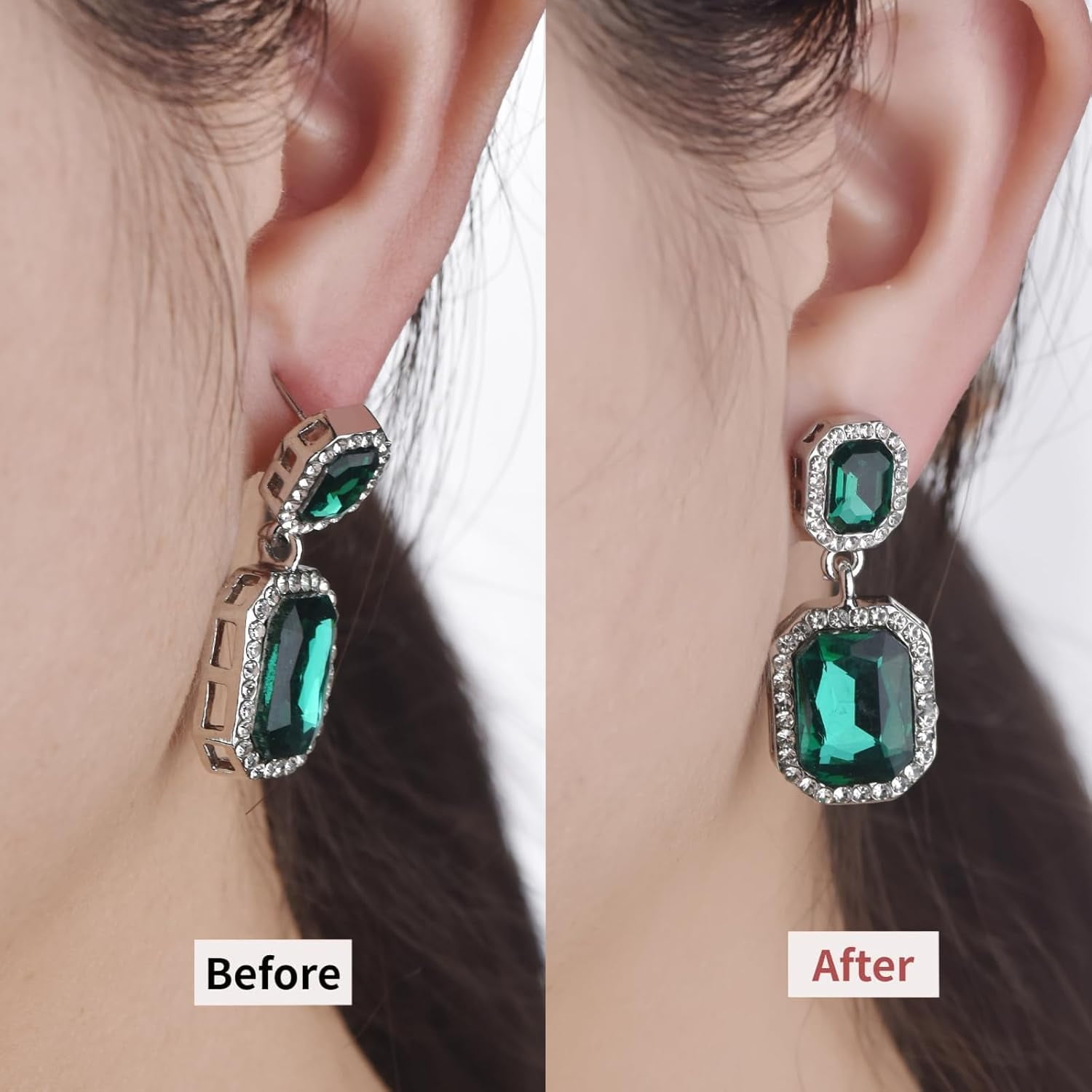 Earring Backs for Droopy Ears, Heart Diamond Shape Earring Backs for Droopy Earrings Large Earring Backings for Heavy Earrings Big Lifter Support Backers for Studs,Mixed Color