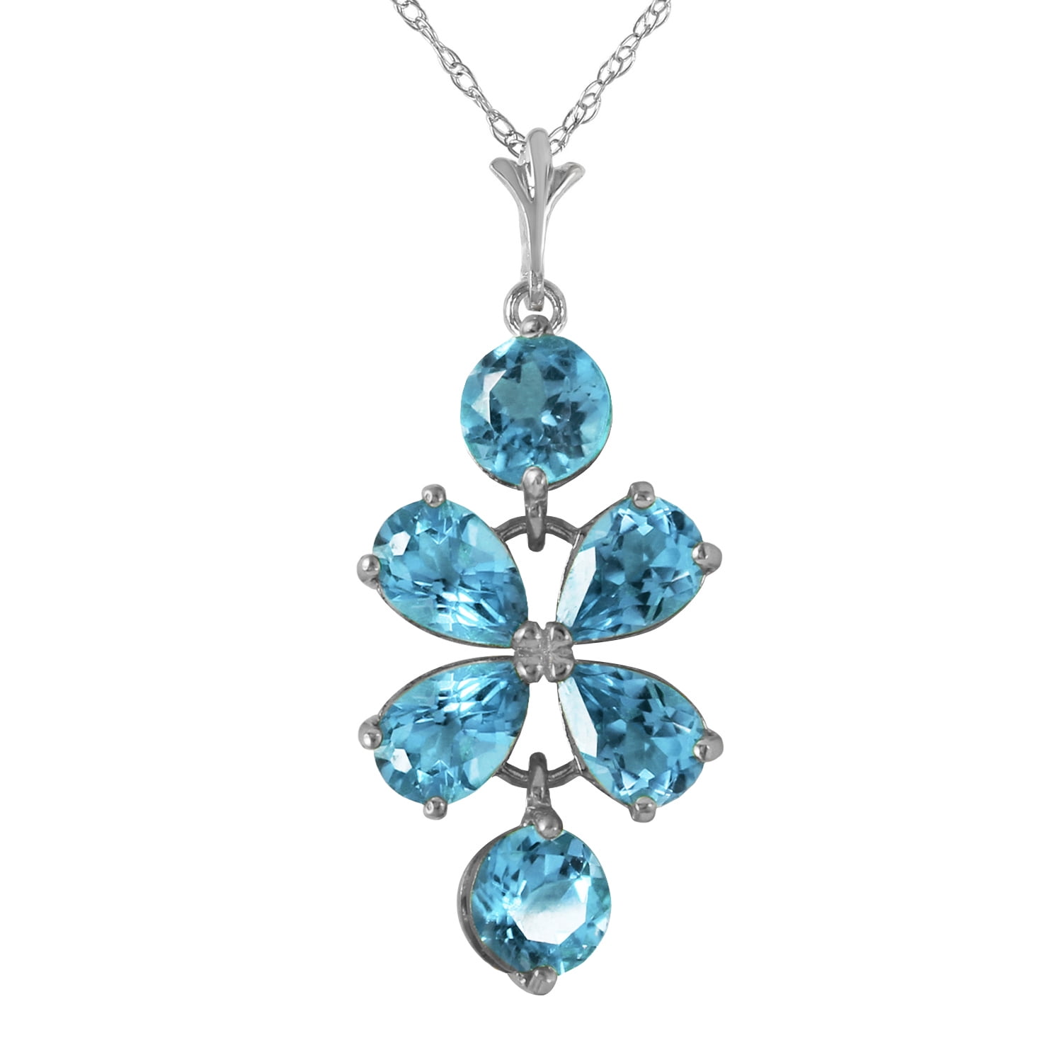 3.15 CTW 14k Solid White Gold Necklace 