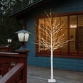 thumbnail image 4 of 6 FT Lighted Birch Tree with 128 Led Lights Decorative Porch Artificial Tree for Home Decoration Warm White Solar Powered, 4 of 6