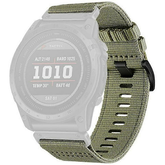 Watchband Compatible For Garmin Fenix 8 / Fenix E 47mm / Epix Gen2 / Descent G1 Universal 22mm Quick Release Nylon Canvas Watch St Green