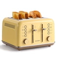 thumbnail image 1 of Tostadora BUYDEEM DT640 de 4 rebanadas, 7 niveles de tostado, ranuras anchas, color amarillo, 1 of 9