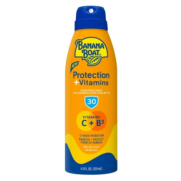 Banana Boat Protection   Vitamins Moisturizing Sunscreen Spray SPF 30, 4.5 oz., 1 Ct, Homosalate