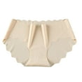 thumbnail image 2 of YWDJ Thongs for Women Lightweight No Show Briefs Ice Silk Panties Sexy Female Underpants Pantys Lingerie Beige M, 2 of 4