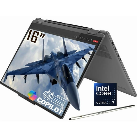 Lenovo Yoga 7i 2-in-1 AI Copilot Laptop, 16" 2K LCD Touchscreen, Intel Core Ultra 7 155U, WiFi 6E, Backlit KB, Fingerprint, 1080P Webcam, Win 11 Home(16GB DDR5 RAM | 1TB SSD)