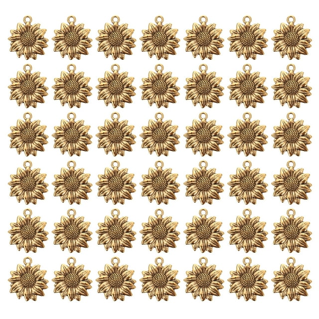 100pcs Alloy Sunflower Shape Charm Pendant Adorable Sunflower DIY Jewelry Pendants