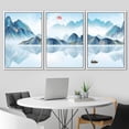 thumbnail image 2 of IDEA4WALL Framed Canvas Print Wall Art Set Vibrant Blue Pastel Mountain Reflection Nature Wilderness Modern Art Decorative Landscape Rustic for Living Room, Bedroom, Office - 24"x36"x3 White, 2 of 5