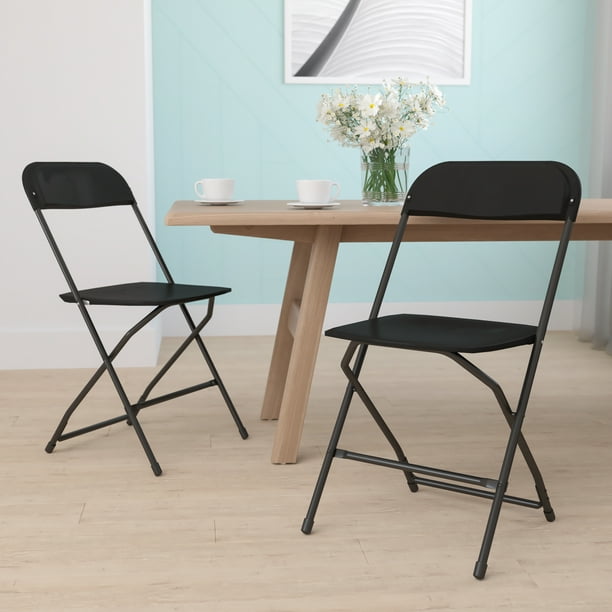Plastic Folding Chair Black, Hercules Series Folding Chairs