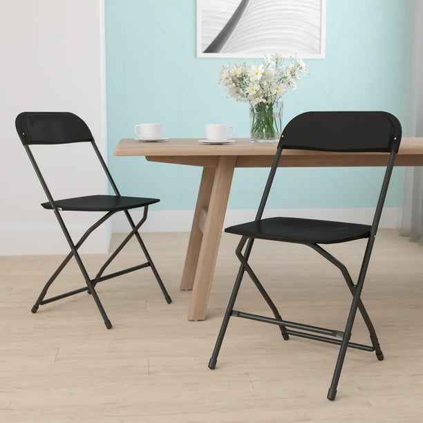 Flash Furniture Hercules Series Plastic Folding Chair Black 2 Pack 650lb Weight Capacity Comfortable Event Lightweight Com Plastic Folding Chair Black, Hercules Series Folding Chairs