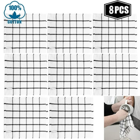 

8pcs Dish Cloth 12 x 12 Inches Low Lint Super Soft and Absorbent 100% Cotton Dish Rags