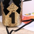 thumbnail image 3 of 1 pieza de sombrero de fiesta, tiara, corona, suministros para fiestas infantiles, celebración de cumpleaños de bebé, baby shower, accesorios para fotos, corona negra y dorada, color negro 1, 3 of 7